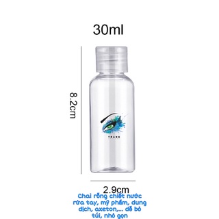 Chai Nhựa/ chai chiết Trong Suốt 30ml Dùng Đựng Nước rửa tay, dung dịch, mỹ phẩm du lịch tiện dụng