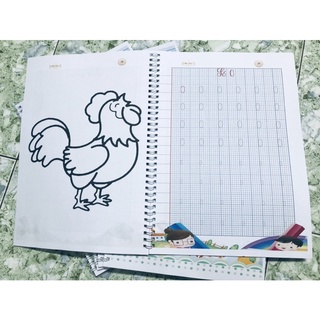 Bé tập tô nét và số mầm non