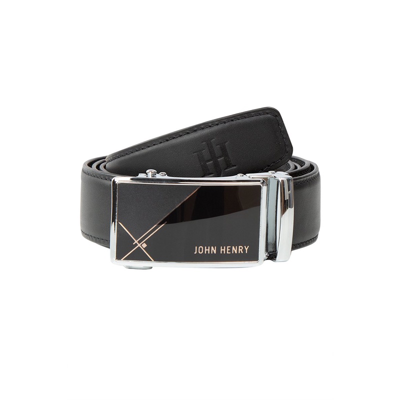 Thắt lưng nam da bò đầu tăng đơ , chất liệu 100% da thật John Henry - BE22SS03-EP