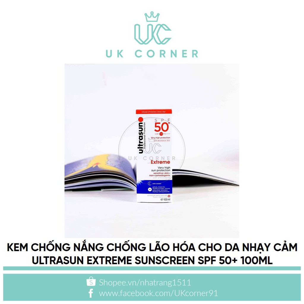 [BẢN MỚI] Kem chống nắng chống lão hóa cho da nhạy cảm Ultrasun Face Sun Lotion SPF 30 50ml