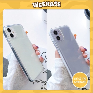 Ốp lưng iPhone trong suốt có viền chống sốc Weekase, hàng cao cấp màu đen ,trắng