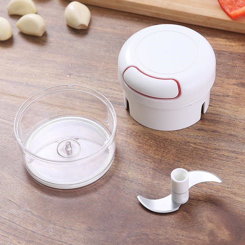 Dụng cụ xay tỏi ớt bằng tay Mini Food Chopper Tiện Dụng, Máy xay nhuyễn tỏi ớt hành gia vị cầm tay 2 lưỡi