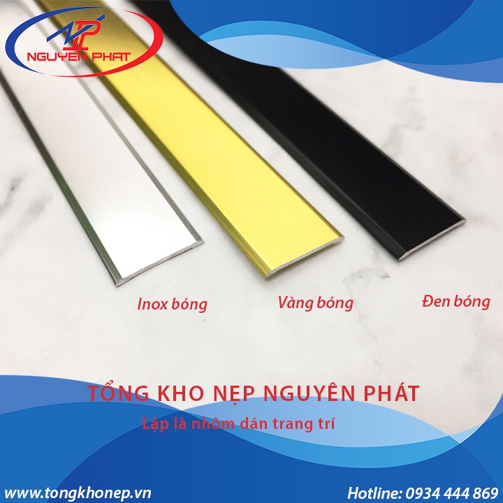 Nẹp nhôm phẳng - Lập là nhôm trang trí tường, bo viền gương, khung tranh giá tốt