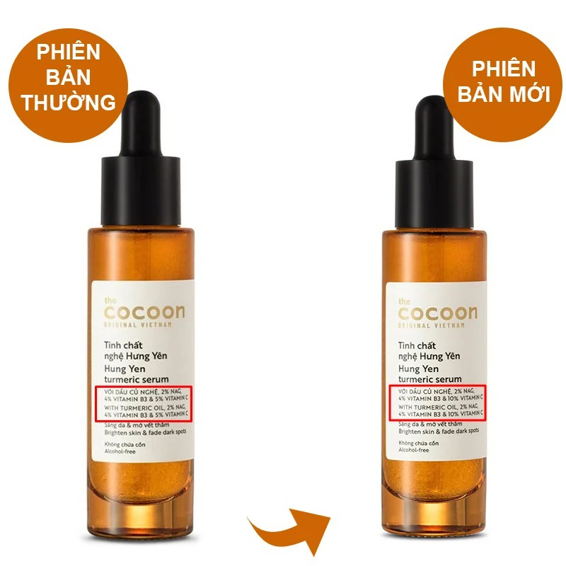 Tinh Chất Nghệ Hưng Yên Sáng Da Mờ Vết Thâm Cocoon Hung Yen Turmeric Serum 30ml