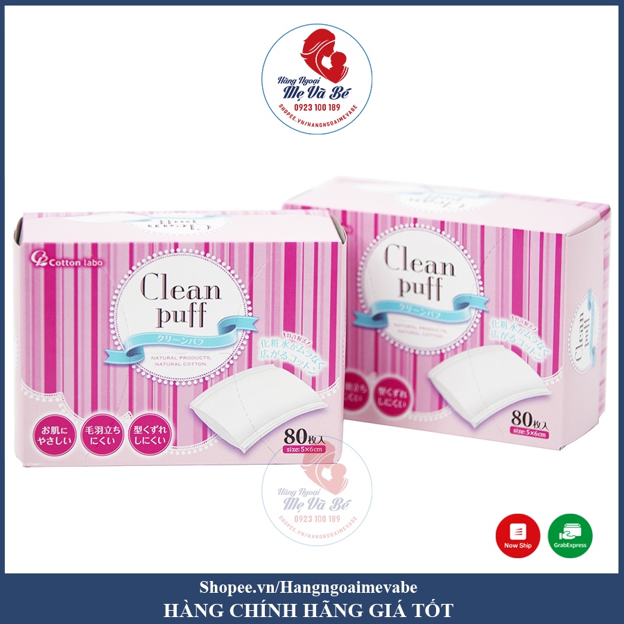 Bông tẩy trang Clean Puff 80 miếng Nhật - Giá sỉ