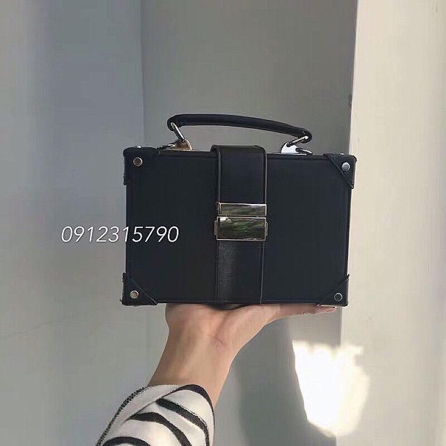 Túi da hộp chữ nhật . Ảnh thật