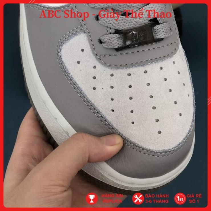 [FreeShip+ Hàng Xịn] Giày thể thao Sneanker AF1 phối màu Smoke Grey xám siêu đẹp, Giầy Air Force trắng xám đậm