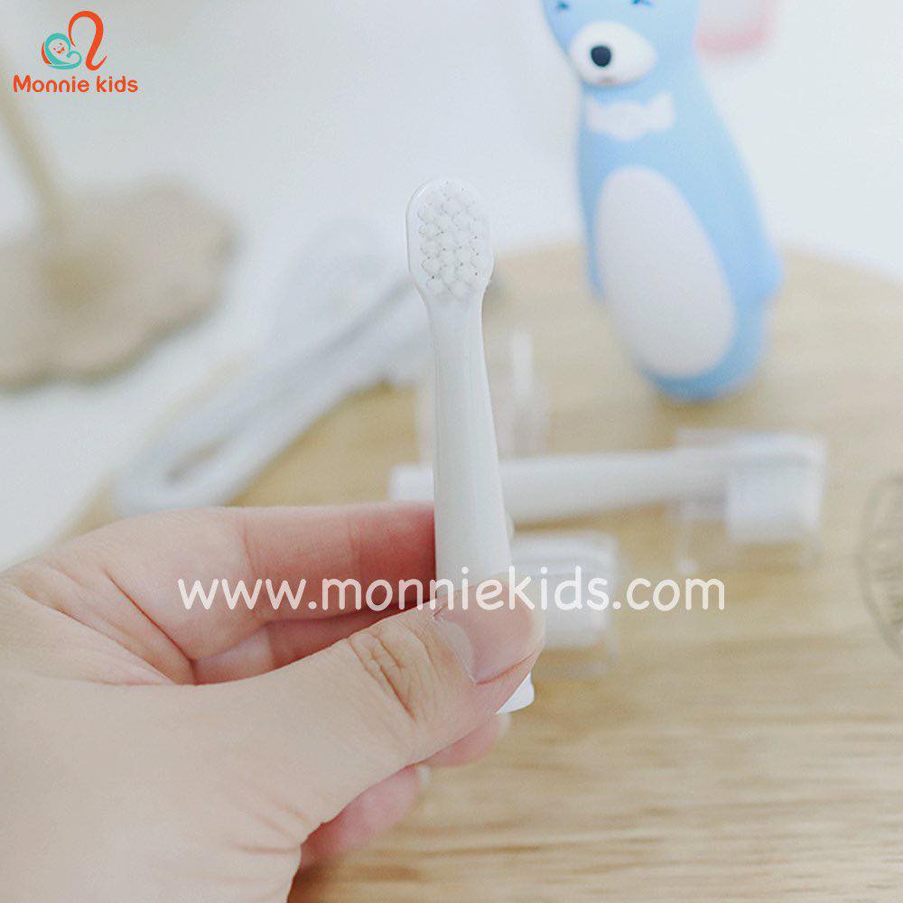 Bàn chải điện cho bé E-bear hình gấu, bàn chải tự động hiện đại cho trẻ - Monnie Kids