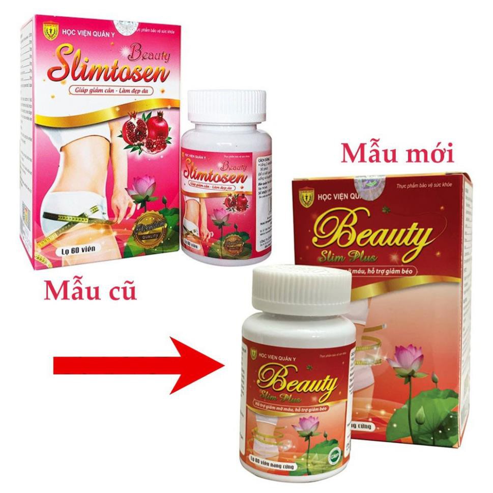 Beauty Slim Plus Học Viện Quân Y mẫu mới giúp giảm cân đẹp da, an toàn từ 100% thảo dược hạn dùng tới 2024