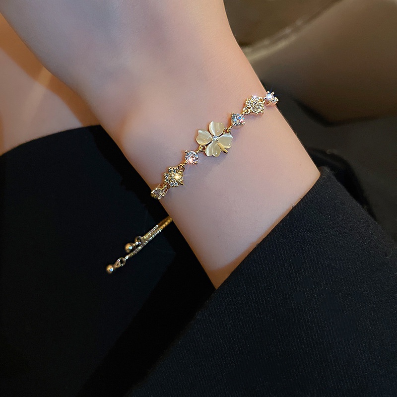 Vòng Đeo Tay Đính Đá Opal Phong Cách Hàn Quốc Dành Cho Nữ