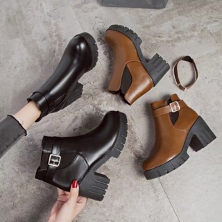 Bốt da đế răng cưa cao 7,5cm có đến size 40