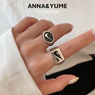 Nhẫn nữ bạc cá tính thiết kế hở đáy freesize phong cách unisex