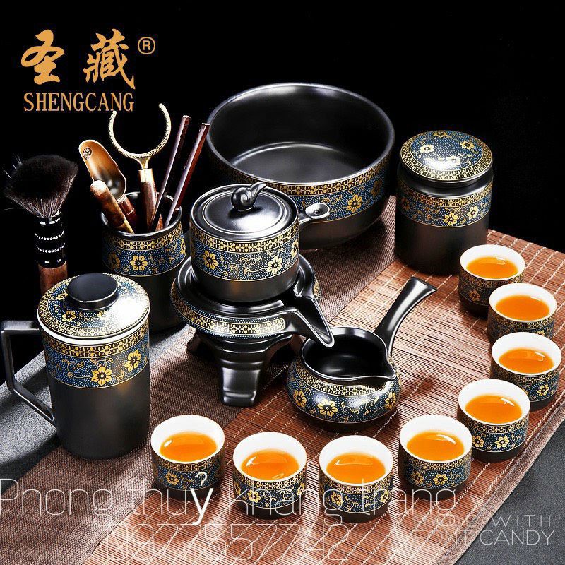 ( giảm 3% sản phẩm ) BỘ ẤM CHÉN TRÀ ĐẠO CỐI XAY CAO CẤP GỐM TỬ SA ( HOA CẨM LOẠI 1 LÒNG CHÉN TRẮNG)