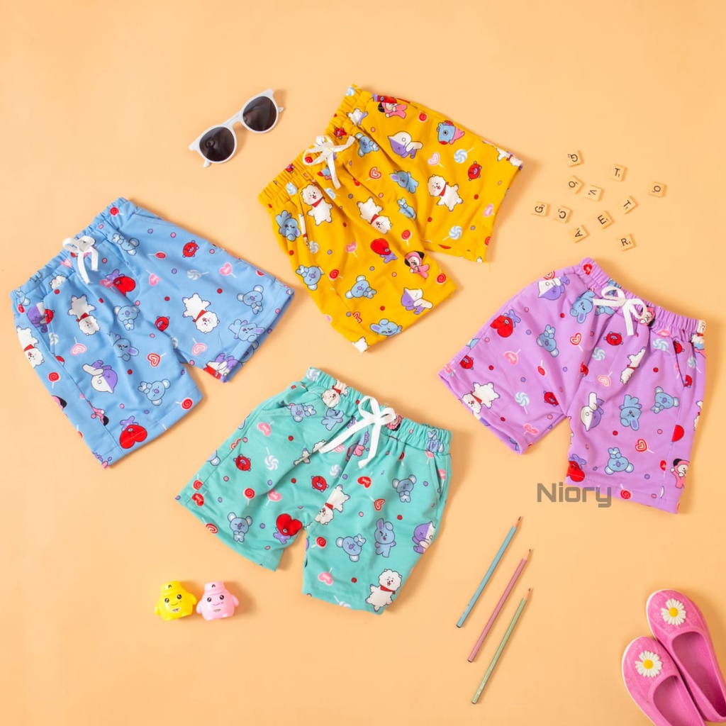 Quần Hàng Ngày Cho Bé Gái 1-7 Tuổi Hotpants BT21 BTS
