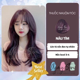 Thuốc Nhuộm Tóc NÂU TÍM Không Tẩy Nên Từ Nền Tóc Nâu, Nền Tóc Tự Nhiên Không Cần Tẩy | AYMY