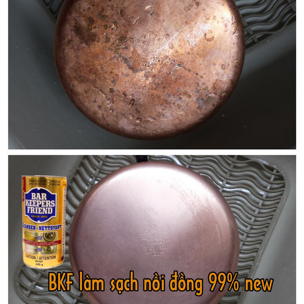 Bột làm sạch siêu thực - Bar keepers friend ( NK Mỹ ) - tẩy sạch inox, đồng, kính, vòi, xoong nồi, vết ố,...