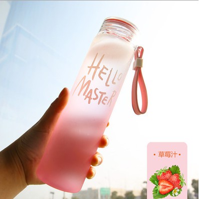 Bình đựng nước thuỷ tinh HELLO MASTER 450ml rẻ đẹp an toàn với sức khoẻ con người BN01