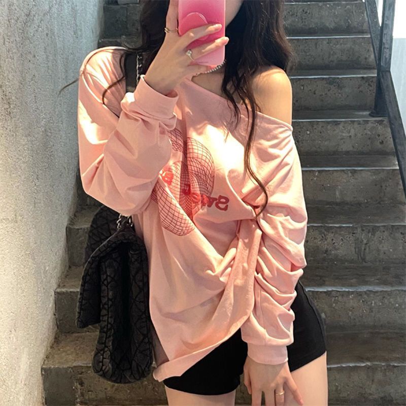 ÁO LỆCH VAI DÀI TAY MIX DÂY TRÂN CHÂU IN HÌNH HOẠ TIẾT