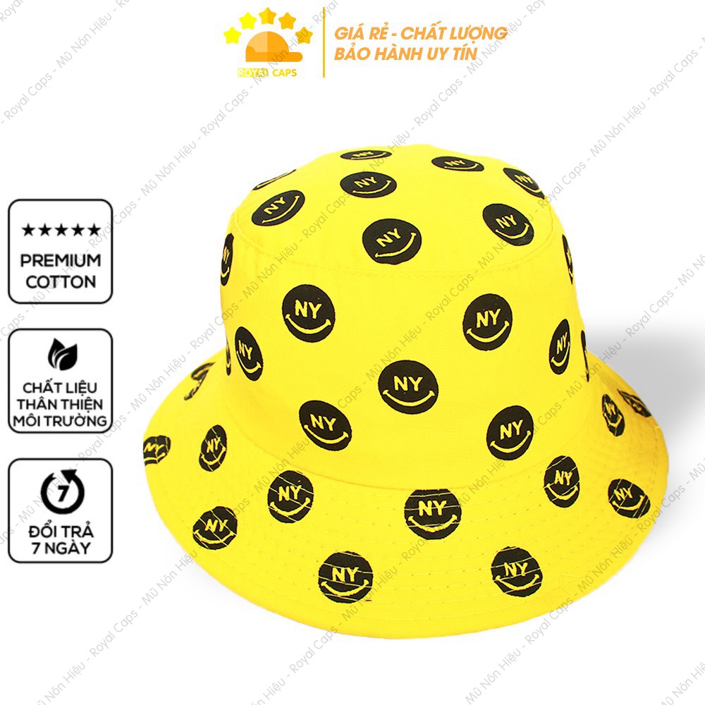 Mũ Bucket Nón Bucket Tai Bèo Nam Nữ Smile ny Vải Kaki Yankees Unisex - Royal Caps