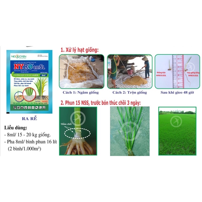 Sản phẩm điều hoà sinh trưởng thực vật Nyro 0.01SL