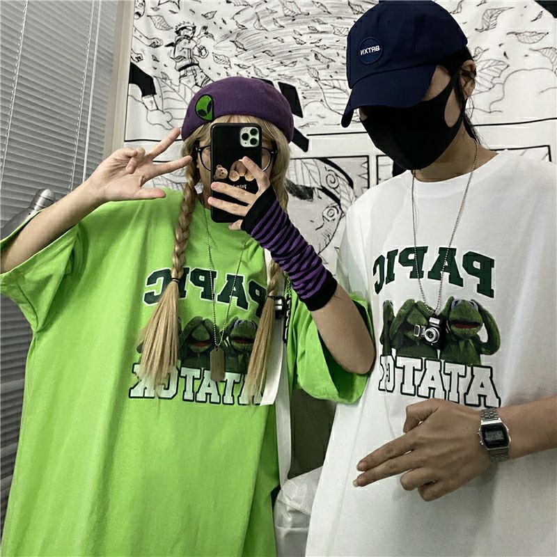 áo thun nữ form rộng unisex oversize ba chú ếch