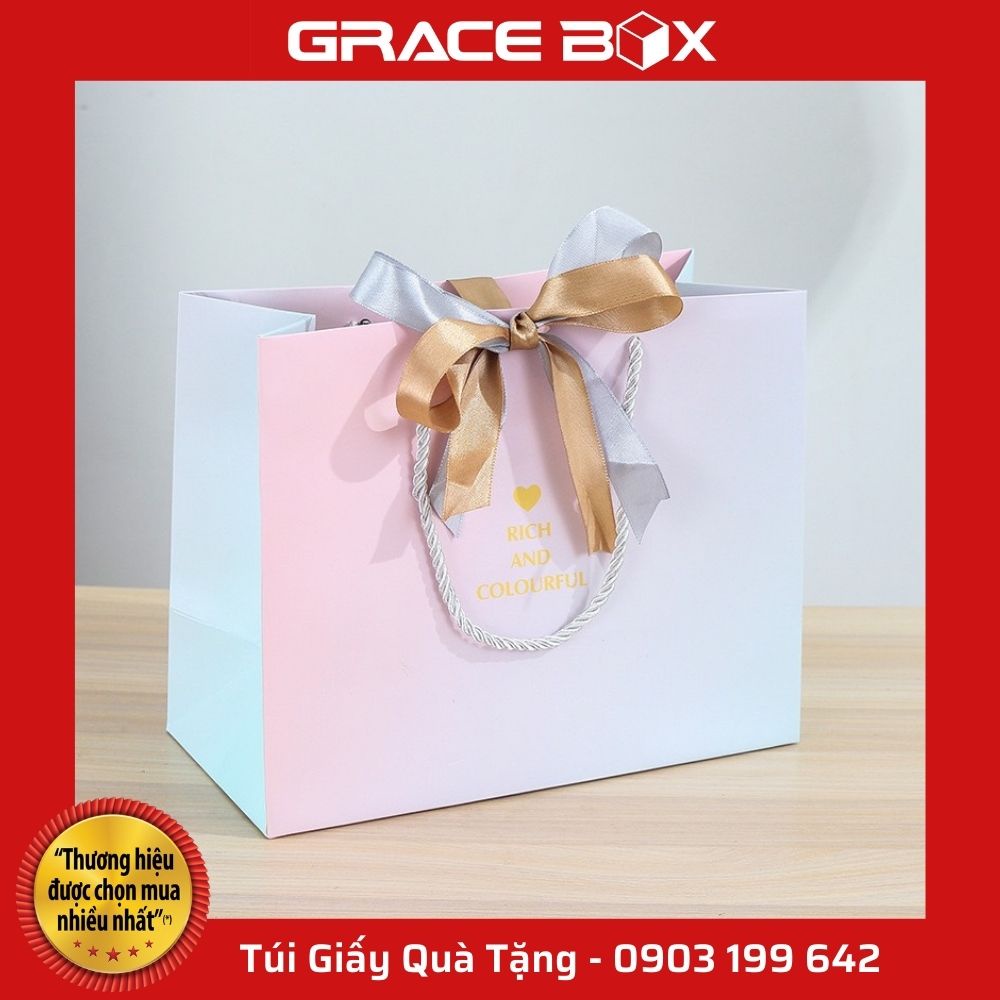 Túi Giấy Quà Tăng Tình Yêu Siêu Ngọt Ngào - Màu Hồng - Siêu Thị Bao Bì Grace Box