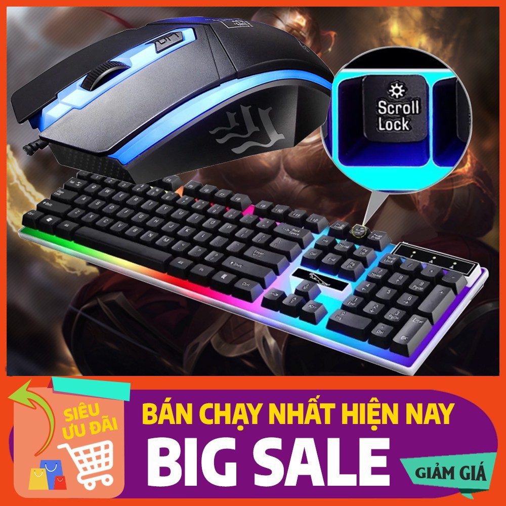 Bàn Phím Gaming Kèm Chuột Có Đèn Led 7 Màu G21, Phím Giả Cơ Led Siêu Đẹp Chuyên Chơi Game, Văn Phòng Cho Máy Tính Laptop