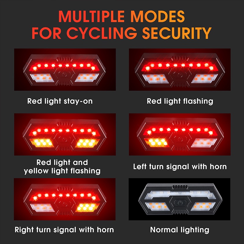 Đèn xi nhan West Biking gắn đuôi xe đạp sạc USB tiện dụng