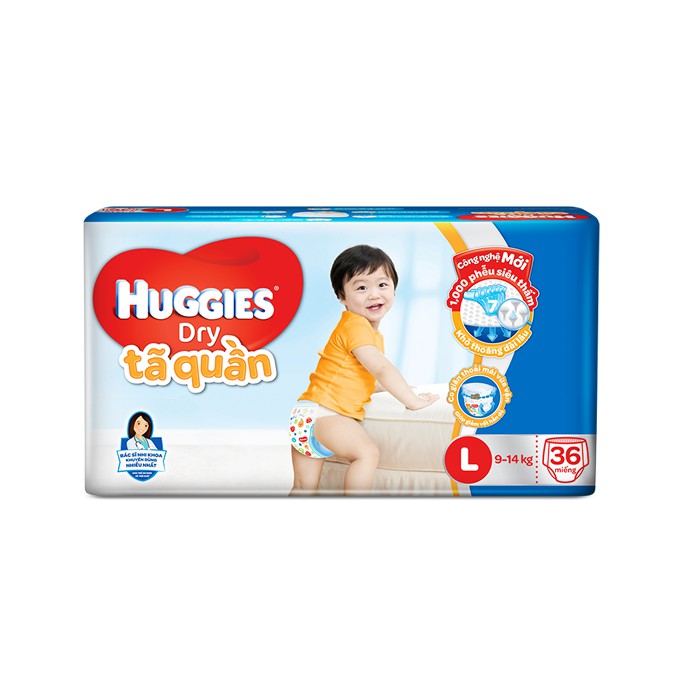 {TẶNG 6 MIẾNG CÙNG LOẠI}-Tã quần Huggies M42, L38, XL34, XXL30 MỚI