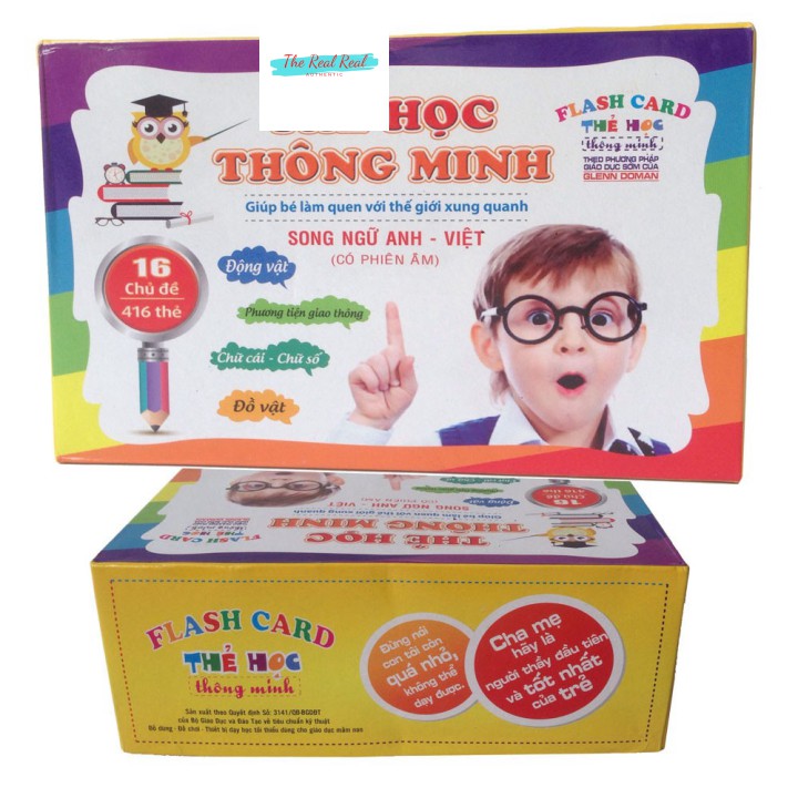 [Mã giảm giá mỹ phẩm chính hãng] Bộ Thẻ Học Song Ngữ Thông Minh Flashcard 16 Chủ Đề 416 Thẻ