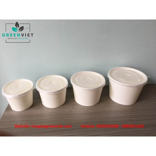 Tô giấy đựng cháo dinh dưỡng kèm nắp PP - Combo 200 cái