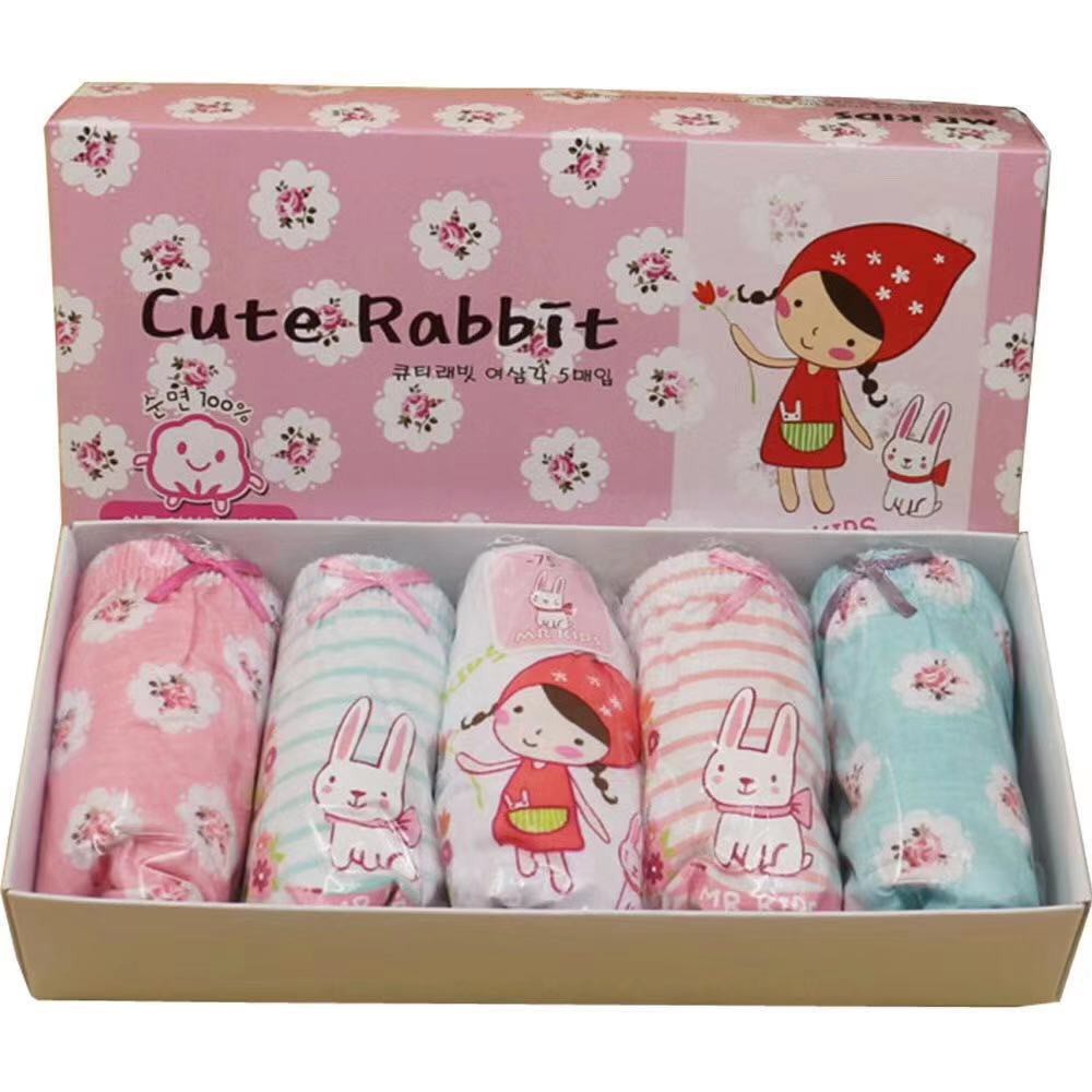 Bộ 5 Quần Lót Cotton Tinh Khiết Thoải Mái In Họa Tiết Công Chúa Hoạt Hình Cho Bé Gái 2-13 Tuổi