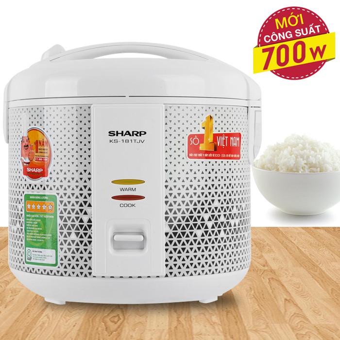 Nồi cơm điện nắp gài 1lit8 Sharp KS-181 TJV