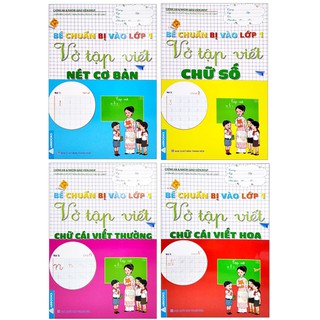 Combo 4 Vở Ô Ly - Vở Tập Viết Chữ Cái, Chữ Số ( Dành Cho Bé Chuẩn Bị Vào Lớp 1 )