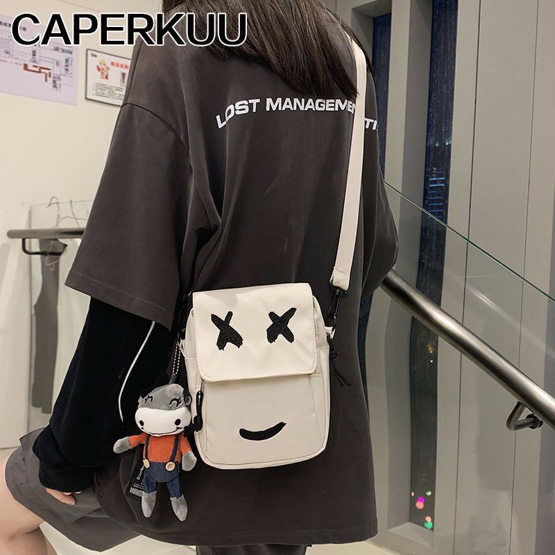 Túi đeo chéo  trang nam nữ Mắt x; mũi tên; LoGo  Balo Mini đi học; đi chơi; vải can ko thấm nước