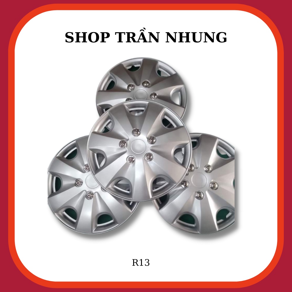 Ốp lazang chụp mâm R13 - 13 Inch phụ kiện ô tô - Bộ 4 chiếc
