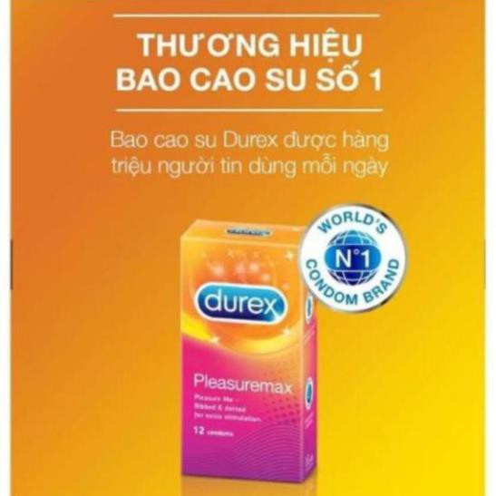 (AUTH 2021) Bao cao su Durex Pleasuremax hộp 12 chiếc bcs gân gai  tạo cảm xúc mãnh liệt Sói.official