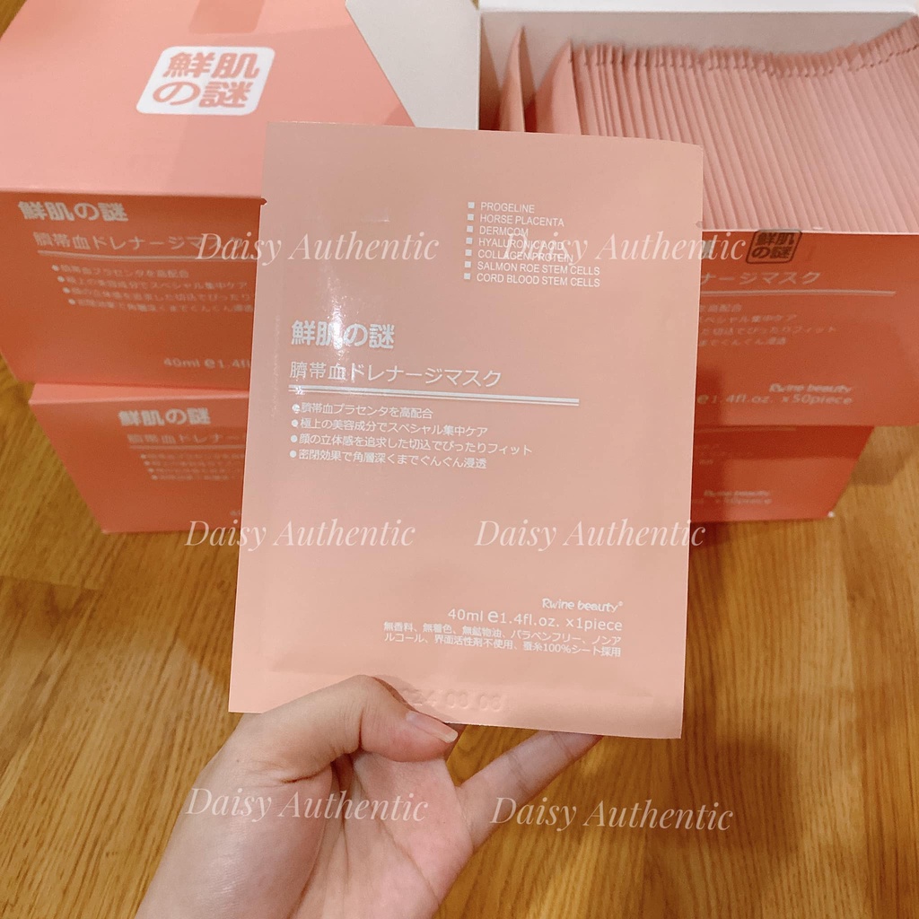 Mặt Nạ Nhau Thai Cừu Nhật Bản Hộp 50 Miếng - Mask Giấy Rwine Dưỡng Da Dưỡng Ẩm 40ml