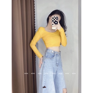 [ HÌNH THẬT] ÁO THUN LỤA CỔ VUÔNG TAY DÀI
