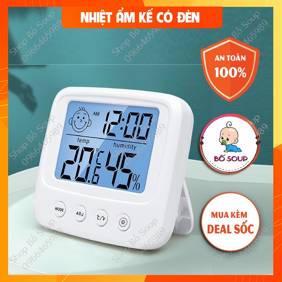 Nhiệt kế đo độ ẩm, máy đo nhiệt độ phòng cho bé Shop Bố Soup