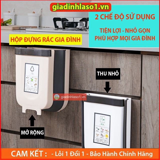 Thùng rác gấp gọn treo cửa kẹp tủ đa năng thông minh tiện lợi nhựa cho phòng nhà bếp ô tô xe hơi