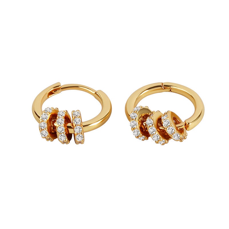 Khuyên Tai Đính Đá Zircon Phong Cách Cá Tính Hợp Thời Trang
