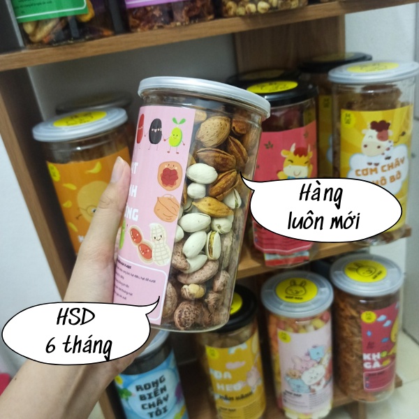 Hạt dinh dưỡng mix 3 loại (hạnh nhân rang bơ, hạt điều, hạt dẻ cười) 500g Bop Bep- đồ ăn vặt ngon, đồ ăn vặt Hà Nội