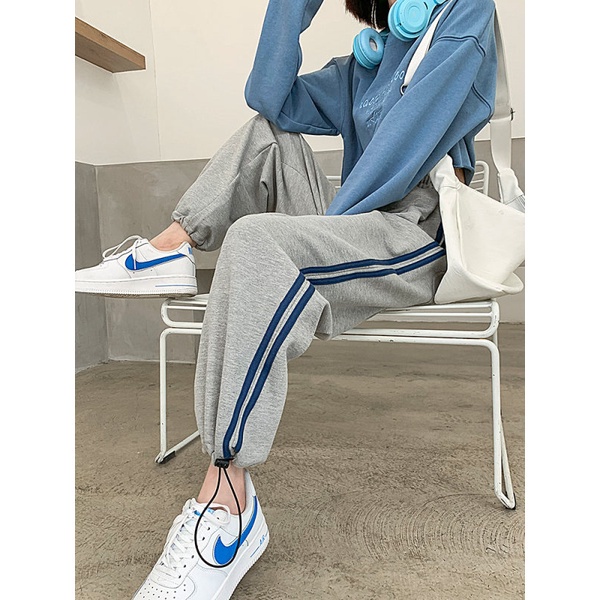 NRVP Quần jogger nữ lưng cao ống rộng thời trang