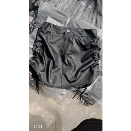 Chân váy da Bigsize dây rút 2 bên có quần trong chống lộ MS295 | BigBuy360 - bigbuy360.vn