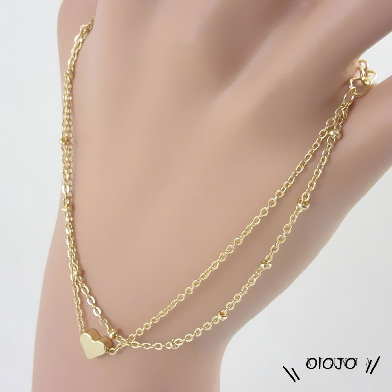 Lắc Chân Hai Lớp Hình Trái Tim Thời Trang Cho Nữ