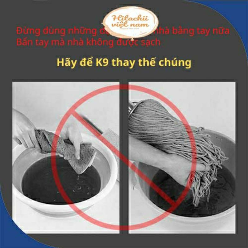 Chổi Lau Nhà K9 Thông Minh Tách nước và Lọc Bụi Bẩn Xoay 360 độ lau mọi ngóc ngách trong nhà