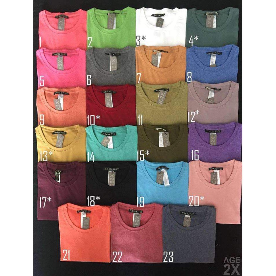 Áo Thun Trơn Đốm Nam Nữ Unisex VNXK AGE2X Hàng Gốc CHÍNH HÃNG Đủ Màu .