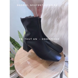 Bốt da mềm ôm chân gót 6cm [VIDEO ẢNH THẬT]