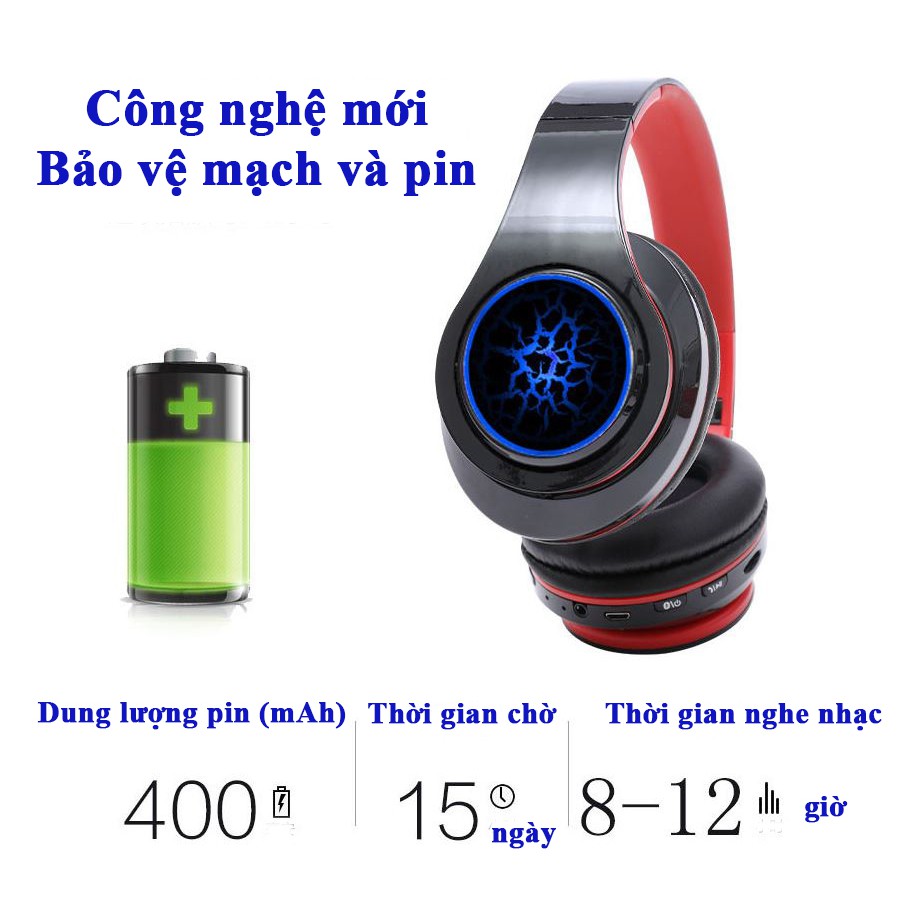 Tai Nghe Chụp Tai Bluetooth Cao Cấp, Headphone Thế Hệ Mới Có Mic Đàm Thoại, Đèn Led Siêu Đẹp, Hỗ Trợ Thẻ Nhớ | BigBuy360 - bigbuy360.vn